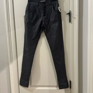 NWT Baci Black Faux Leather Pants size small
